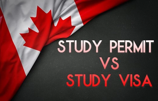 Difference between Study permit and Study visa for Canada