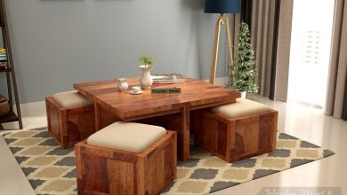 wooden tables