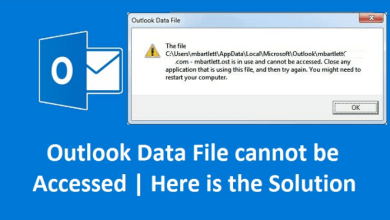 Outlook data file cannot be accessed